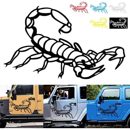 2Ppcs Car Sticker Scorpion Totem Auto Body Sticker Decals Engine Hood Vinyl Graphics Decals Waterproof Car Exterior Accessories