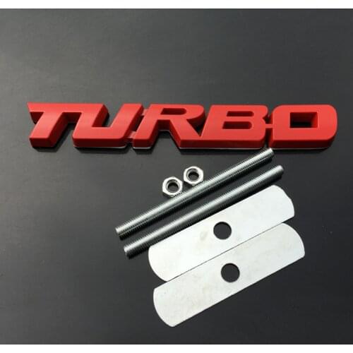 3D Red Metal Turbo T Car Auto Front Grill Grille Emblems Badge Decal Sticker