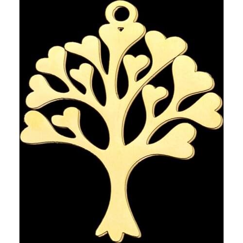 5pcs/lot 100% Stainless Steel Giving Tree DIY Earring Pendant Charm Wholesale Custom Charms Jewelry Necklace Making Charms