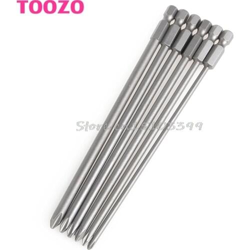 6Pcs/Set 1/4'' Shank 150mm Long S2 Steel Magnetic Hex Cross Head Screwdriver Bit G08 Whosale&DropShip