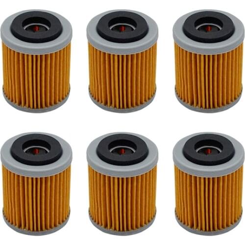 6pcs Oil Filter for YAMAHA YFM350R YFM 350R RAPTOR 350 2008-2013 YFM350X YFM 350X WARRIOR 350 1987-2004 YFM400 2000 2004