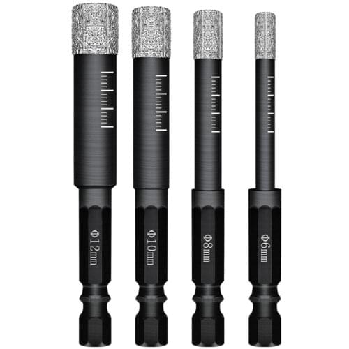 6/8/10/12/14mm Vaccum Brazed Diamond Dry Drill Bits Hole Saw Cutter for Granite Marble Ceramic Tile Glass New