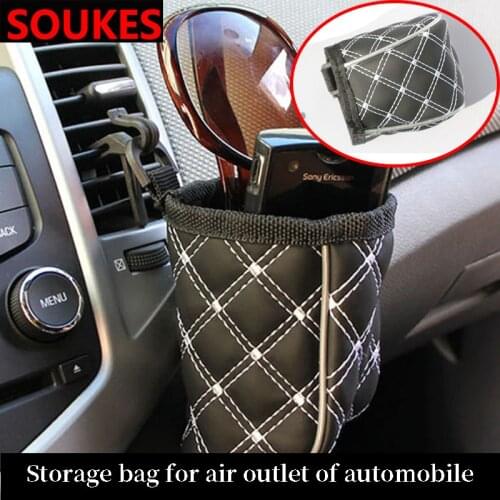 Car Air Outlet Trash Phone Storage Bag Hook For Hyundai Solaris Tucson 2016 I30 IX35 I20 Accent Santa Fe Citroen C4 C5 C3 C2