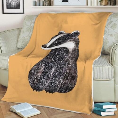 Badger Flannel Throw Blanket 3D Printed Keep Warm Sofa Child Blanket Home Decor Textiles Dream Family Gift
