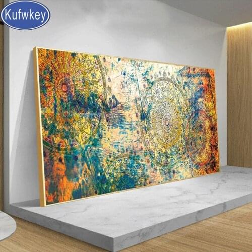 Mandala Colorful Vintage Diamond Painting Ancient Indian Vedic Wall Art Diamond Pictures Embroidery Diamonds Art Home Decor