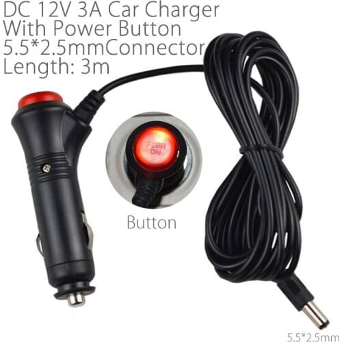 DC 12V 3A For LCD controller board GPS Navigator Charger Radar Fine Head 3.5x5.5x2.5 Circular Hole Car Charger Adapter lighter