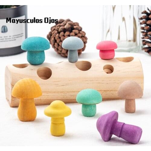 Baby Early Education Concentration Grasping Training Wooden Educational Toys Fun Simulation Mushroom Picking Game