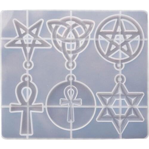 DIY Hexagram Spiritual Amulet Pendant Resin Mold Celtics Pentagrams Star Molds 62KE