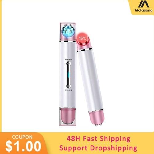 RF EMS Electric Eye Massager LED Light Radio Frequency Anti Aging Wrinkle Eye Heating Massage for Face Eye Care Anti Dark Circle