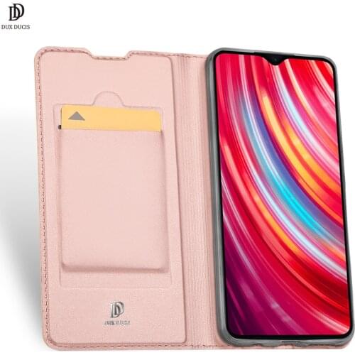 For Xiaomi Redmi Note 8 Pro DUX DUCIS Skin Pro Series Flip Cover Luxury Leather Wallet Case Full Good Protection Steady Stand