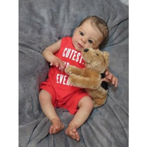NPK 18inch Reborn Doll kit Anthony Soft Real Touch Vinyl Unfinished Doll Parts Bonecas Bebe Doll Kit