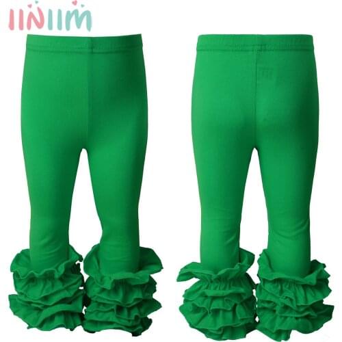Baby Girls Ruffle Leggings Cotton Little Girls Pants Spring Toddler Kids Girl Pants High Waist Long Trousers Childrens Pant
