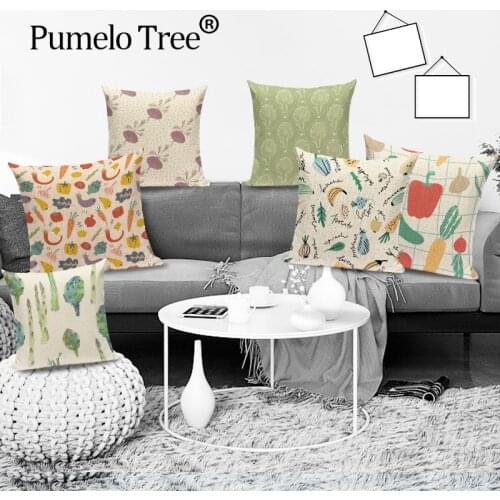 Cute Cartoon Fruit Cushion Cover Elegant Style Vegetable Pillow Covers for Sofa Throw Carrot Seat Pillow Case Home Decor Cojines