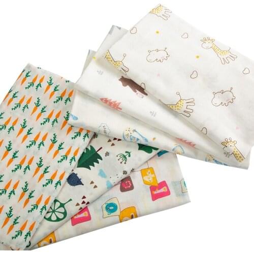 Cartoon Cotton Double Layer Fabric Eco-Friendly Sewing Material Fluorescent-Free Civil Protective Fabric TJ0728