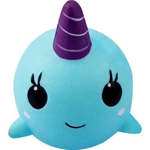 Jumbo Whale Unicorn Squishy Slow Rising Cute Cartoon Straps Pendant Soft Squeeze Toys Kawaii Bread Charm Cake Toys Gift 11*7CM
