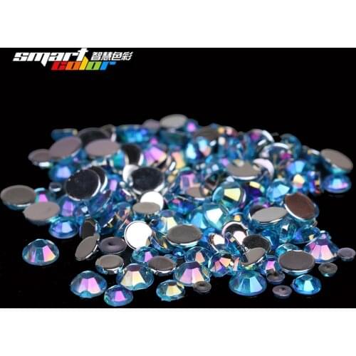 Newest Fashion Aquamarine AB Color Many Sizes Acrylic Rhinestones Shoes Clothing Decorations Sparkling DIY Nail Art