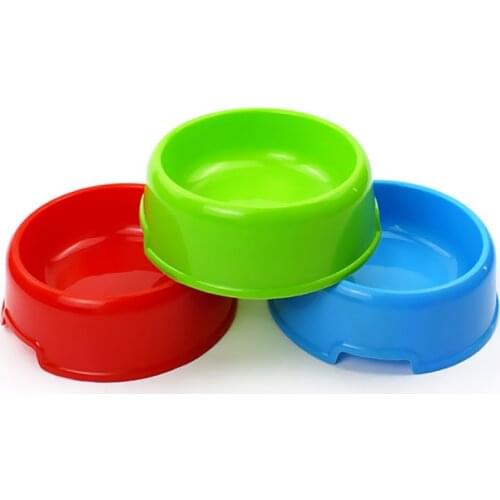 Single Pet Dog Cat Bowl Thicken Healthy Feeding Round Non-toxic Candy Color Dogs Food Water Feeder Simple Style Puppy Tableware