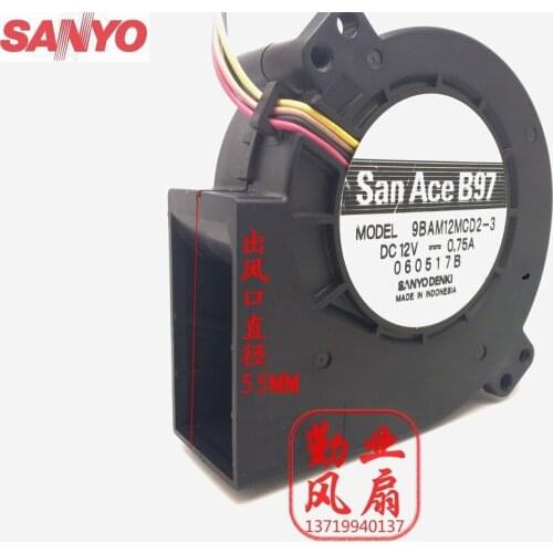Original For Sanyo 9cm turbo fan blower 12V 0.75A 9BAM12MCD2-2