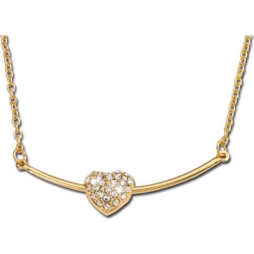 Free Shipping 2019 High School Graduation Gift Gold Plating Rhinestone Jewelry Heart Shaped Necklaces T1328