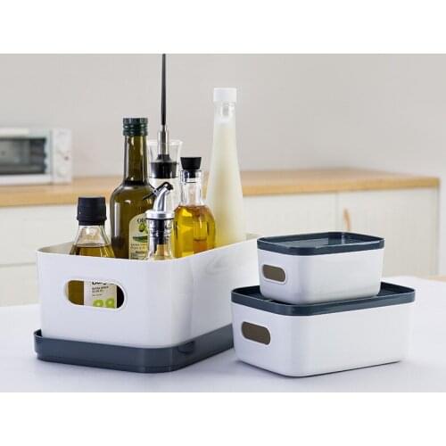 1PC Plastic Cosmetic Organizer Jewelry Box Makeup Storage Can Home Desk Sundries Storage Containers Storage Box OK 0672