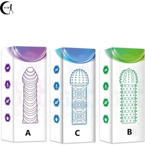 Crystal Spike Braces Colorless Strong Man Penis Condom Cup Women G-spot Orgasm Toy Anal Plug Sex Toys For Adult Men Time Delay