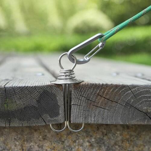 Outdoor Camping Tent Rope Buckle Hook Pallet Accessories with Carabiner Spring dropshipping