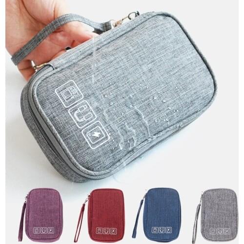 Portable Electronic Earphone Cable Bag Organizer Digital USB Gadget Wires Charger Accessories Supplies Case Zipper Storage Pouch