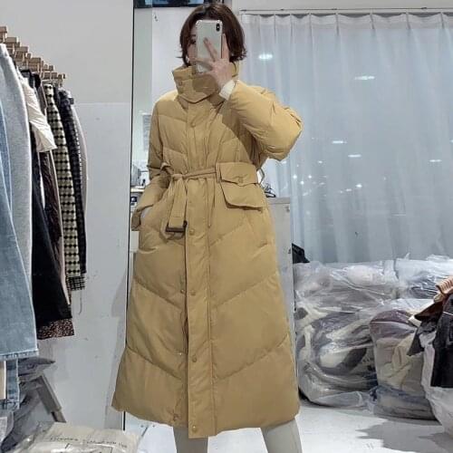 2021 New Women Down Jacket 90% White Duck Down Coat Casual Winter Long Down Parkas Female Windproof Puffer Jacket Snow Outwear