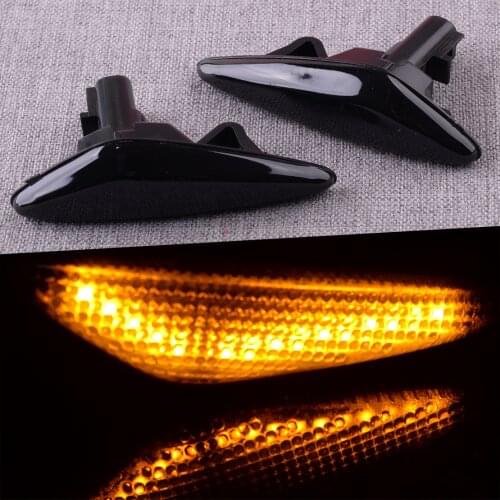 NEW Smoke Lens Amber Sequential LED Fender Side Marker Light Fit For Mazda MX-5 RX-8 Fiat 124 Spider Car Accessories
