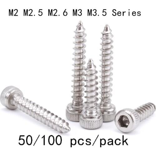 Hex Socket cap head Screw M2 M2.6 M3 M3.5 Model Screws 304 Stainless Steel Self-tapping Hexagon Furniture Screw