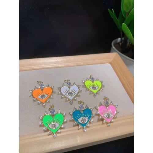 Womens High Quality Classic heart oil drop CZ jewelry accessories Pendants