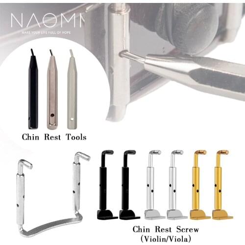 NAOMI Violin/Viola Chin Rest Clamp Silver/Black/Golden Chin Rest Shaft Screwdriver Screw Wrench Tool Replacement For Luthier