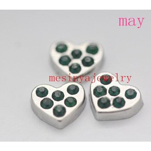 Mesinya Green birthstone may floating charms for glass locket Min amount $15 per order mixed items FC-009