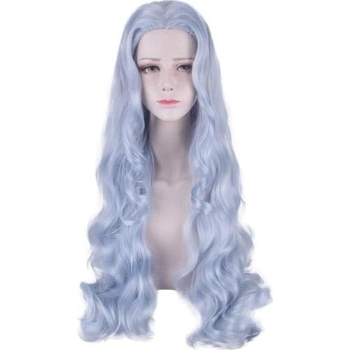 Anime 2020 Fashion Anime My Hero Academy Hero Eri Chisaki Cosplay Wig Woman Gray Synthetic Hair Long Blue Wavy Wigs 80cm