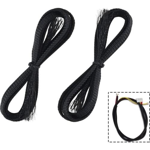 1M Braided mesh tube Insulated Braid Sleeving 8mm Tight PET Wire Cable Gland Protection Cable Sleeve Black for 3D Printer Parts