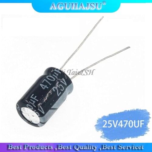 20PCS Higt quality 25V470UF 8*12mm 470UF 25V 8*12 Electrolytic capacitor