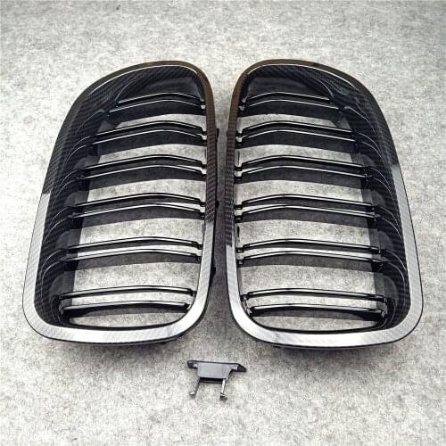 2010-2016 A Pair Left And Right F10 F11 F18 Carbon Fiber Look Front Kidney Grille Front Grill For F10 F11 F18 Black Mesh Grill
