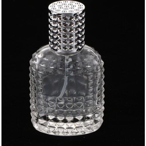 3pcs Crystal Glass Pineapple Design Empty Refillable Perfume Fragrance Spray Bottle Travel Size Silver 50ml