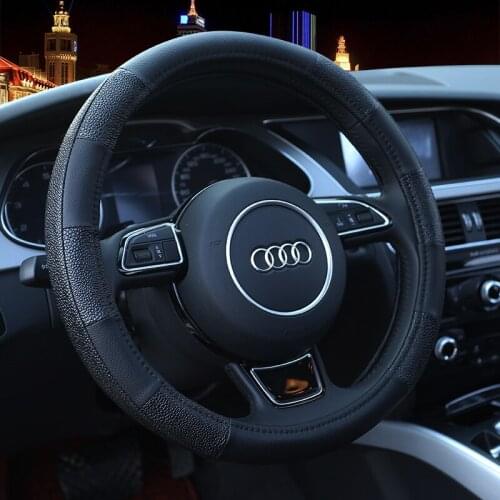 37-38CM New Car Steering Wheel Cover Artificial Leather Steering-Wheel Covers Breathable Fabric Braid Auto Accessories Universal