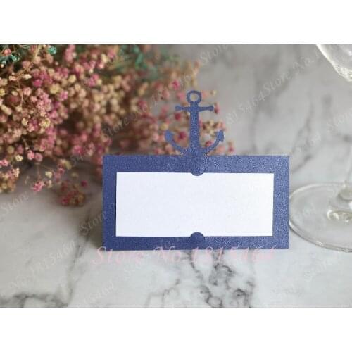 50pcs Laser Cut Anchor Place Name Seat Card Banquet Event Guest Invitation Party DIY Table Decoration Free Shipping