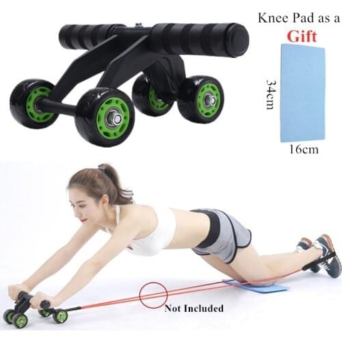 Abdominal Wheel Abdominal Muscle Trainer Fitness with 4 Wheels Non-Slip Handles – Ab Wheel Trainer with Kneeling Mat
