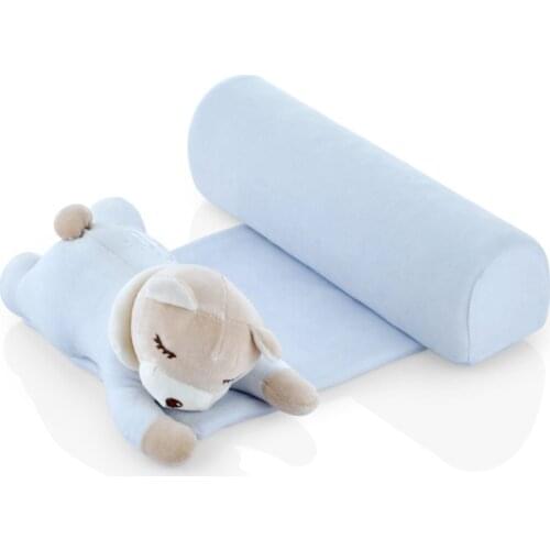 Safe Sleeping Pad Blue Teddy Bear Baby Comfortable Pillow Breathable Fabric Quality Baby Pad Car Supplies Soft Cushion
