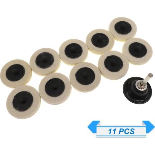 10pcs 2" 50mm Compressed Wool Pad Fabric Disc Polishing Buffing Pads Wheels Sanding Pad for Roloc Grinding Abrasive Tools