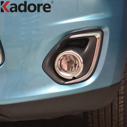 For Mitsubishi ASX 2013 2014 ABS Chrome Front Fog Light Lamp Cover Trim Foglight Foglamp Trims Car Styling Accessories 4pcs/set