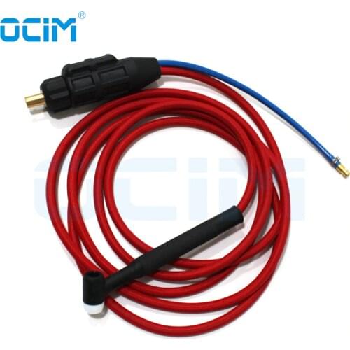 Tig Welding Gun Torch WP17 WP17F WP17V WP17FV 4M Red super soft Hose 35-70 Euro Connector