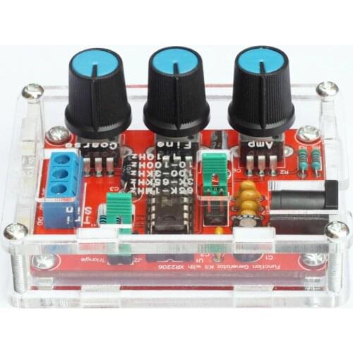 1Hz-1MHz XR2206 Signal Generator DIY Kit Sine/Square Output High Precisie Signal Generator Adjustable Frequency Amplitude