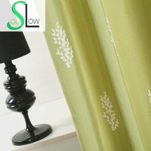 Cotton Embroidered New Color Seedlings Quality Leaves Curtains Cortinas For Living Room Para Sala De Luxo Rideaux Pour Le Salon