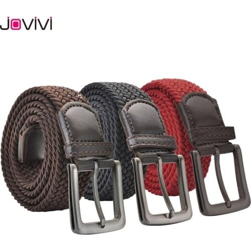 Jovivi New Arrival 1pc Unisex Pin Buckle Sports Webbing Stretch Mens Belt Waistband Canvas Fashion Belt Have 3 Colors Optional