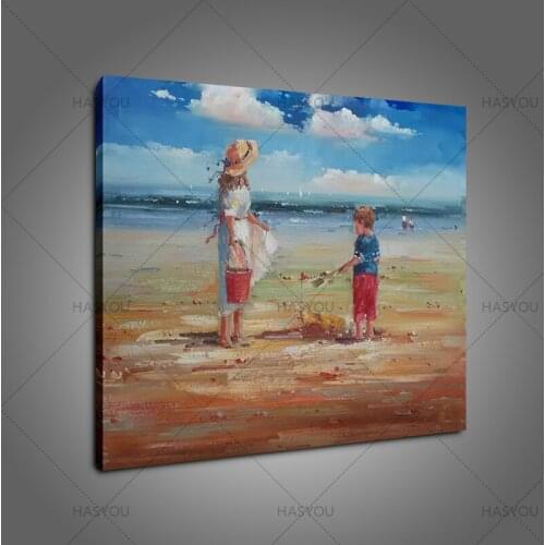 Wholesale New Arrival blue sky and Ocean 100% Handpainted Oil Painting On Canvas Wall Pictures christmas decor For Living Room