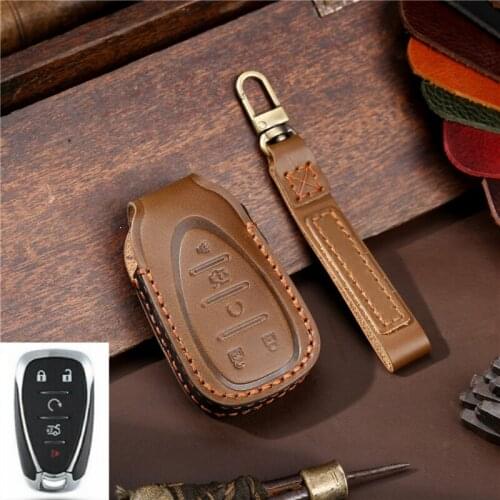 Leather Car Key Case Cover for Chevrolet Cruze Spark Camaro Volt Bolt Trax Malibu Remote Key Holder Shell Styling Accessories